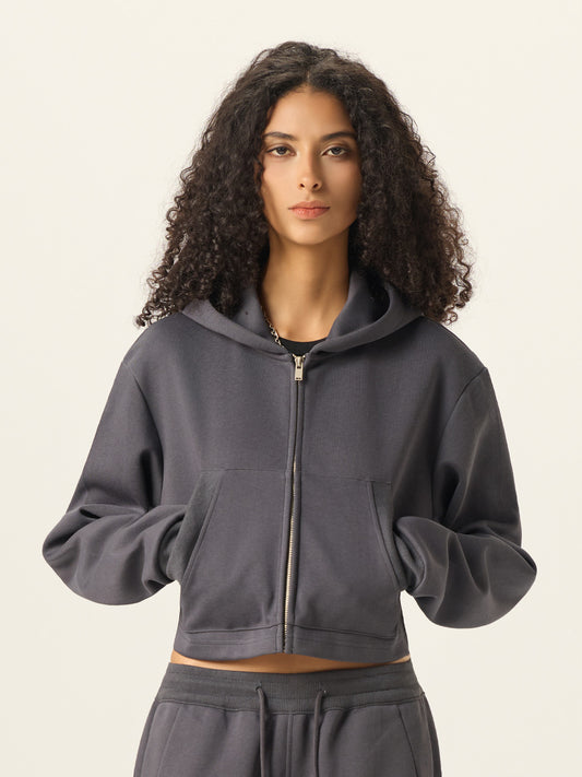 350g Heavyweight French Terry Cropped Hoodie