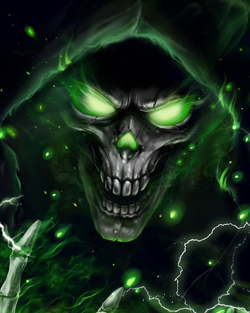 Green Flame Skull