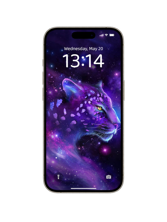 紫色星系豹紋手機桌布