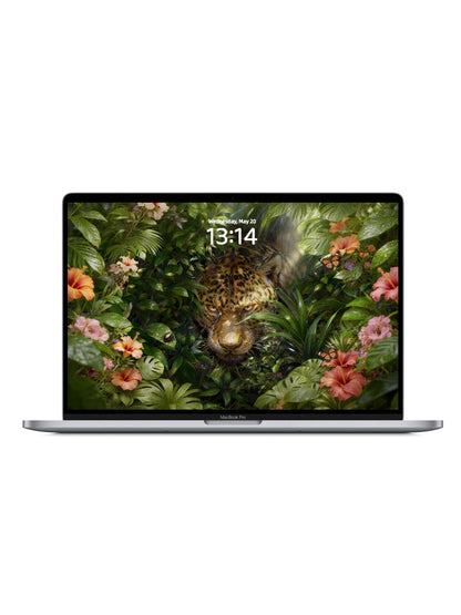 Dense Forest Hidden Leopard Digital Wallpaper