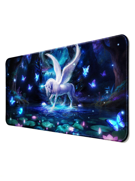 暗黑森林天馬與睡蓮烈焰電競桌墊