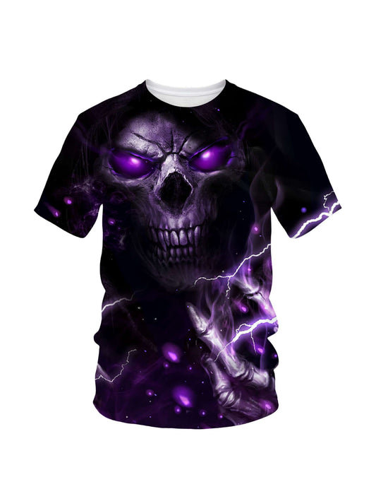 Men Women 3D All Over Print Skull Lightning T-Shirt Gothic Streetwear Graphic Sweatshirt