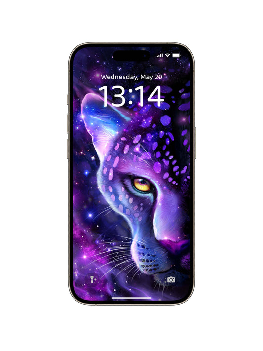 紫色星系豹紋手機桌布