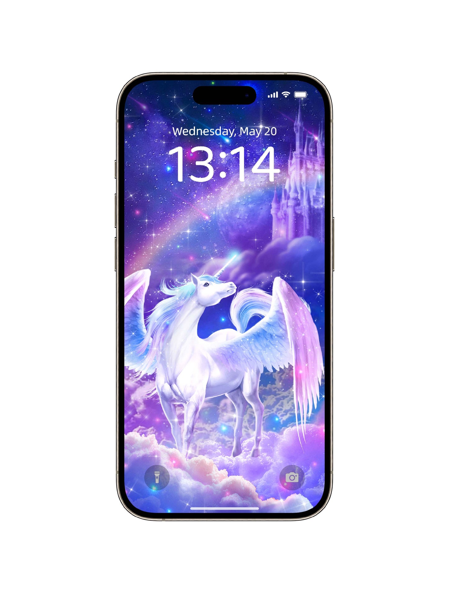 Castle Cloud Pegasus Unicorn Phone Wallpaper