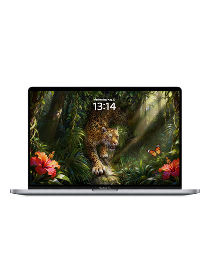 Tree Branch Crawling Leopard Digital Wallpaper