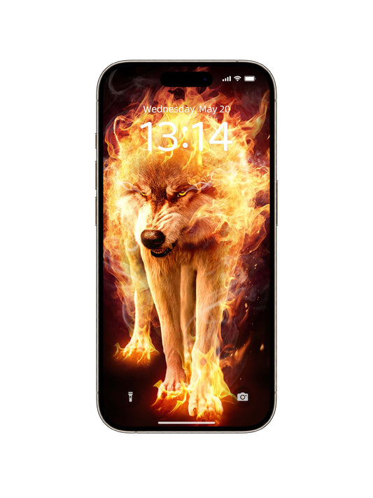 Inferno Wolf Stalk Phone Wallpaper