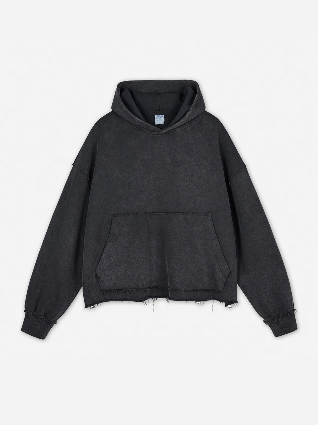 Stone-Washed Black Oversized Hoodie 420g Soft French Terry
