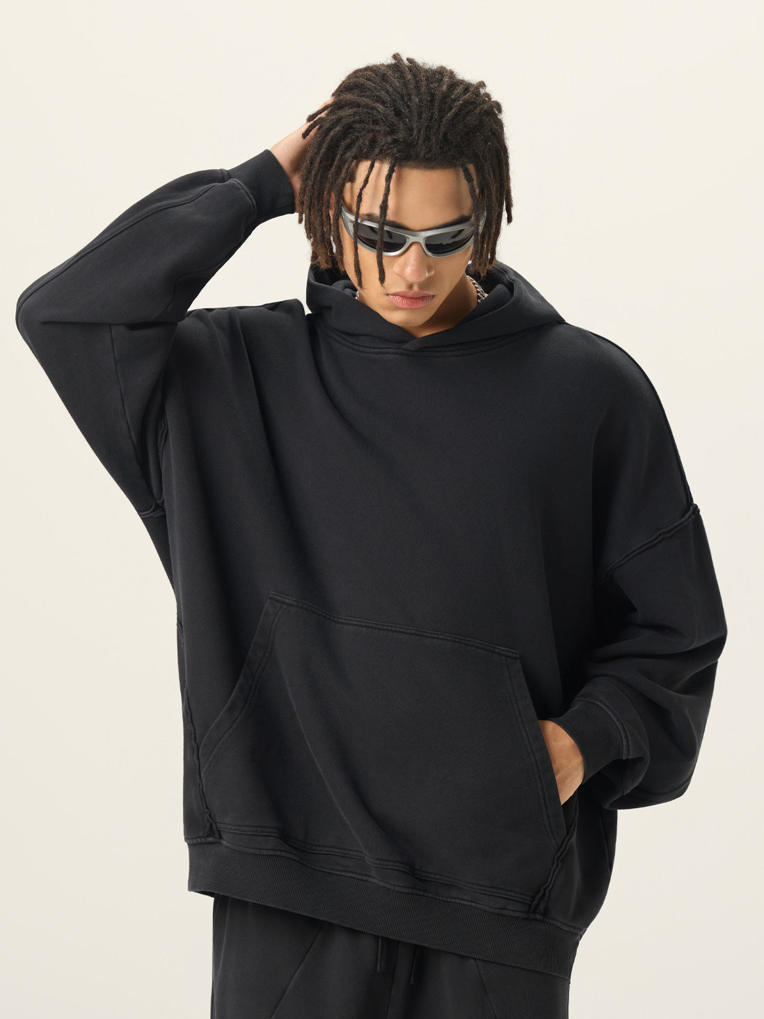 Stone-Washed 420g Loop Fabric Oversized Hoodie