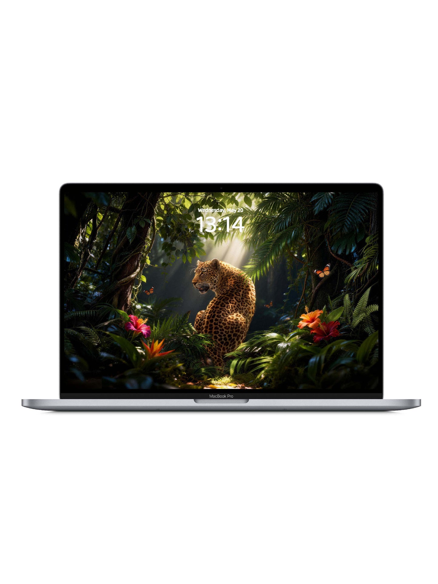 Sunlit Rainforest Turning Leopard Digital Wallpaper