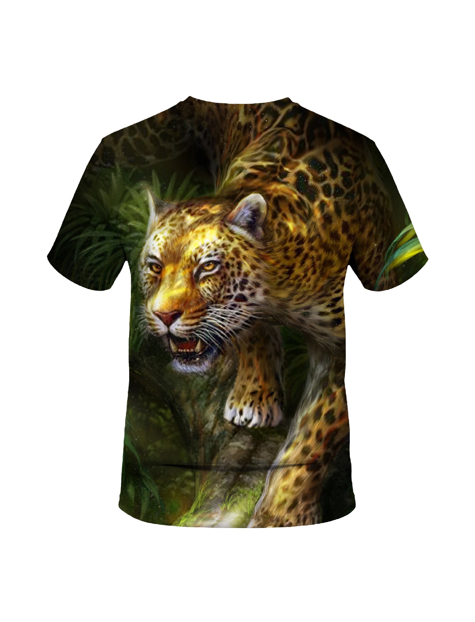 Men women 3d all over print leopard jungle t-shirt sweatshirt featuring vibrant full sleeve 3d printed golden leopard design