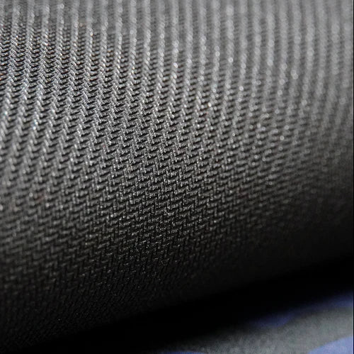 Close-up of textured black fabric on custom mousepad, perfect for streetwear and alternative fashion styles.