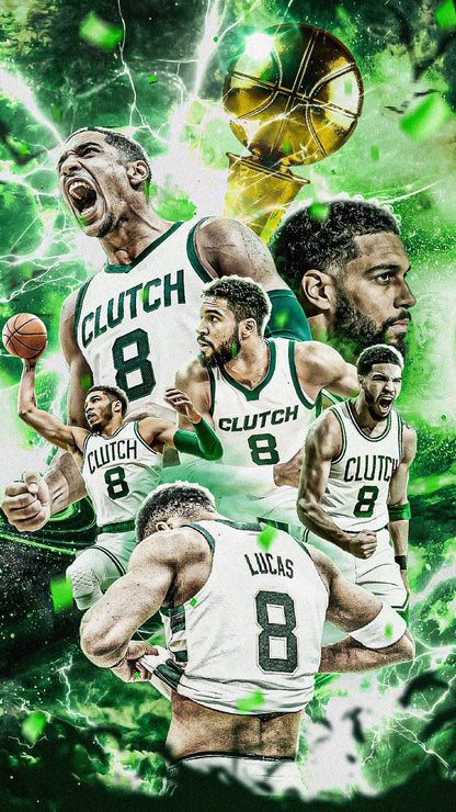 Custom Sports Collage Poster "Electric Green Championship Style"