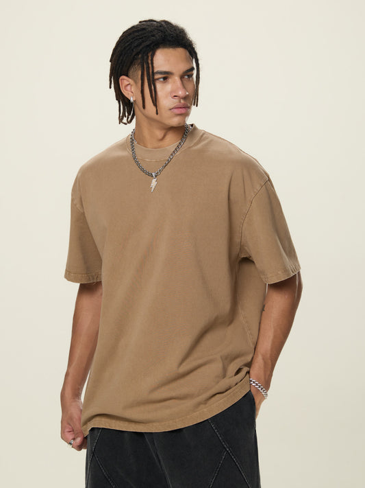 Stone-Washed Heavyweight Cotton Oversized T-Shirt