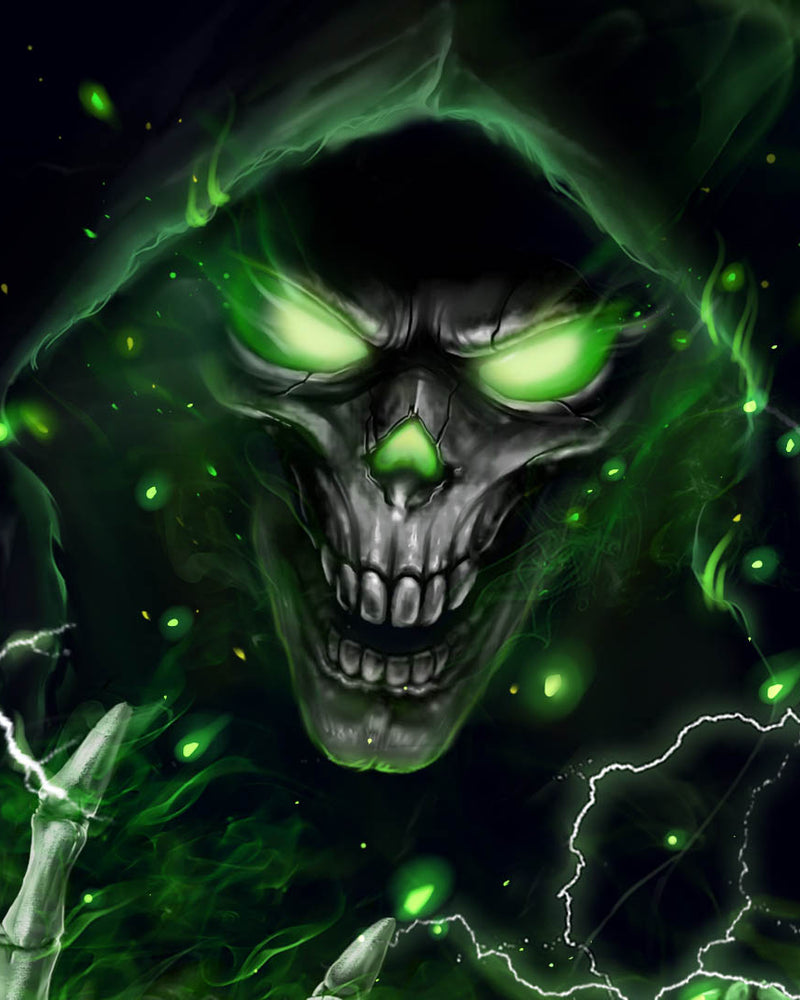 Green Flame Skull