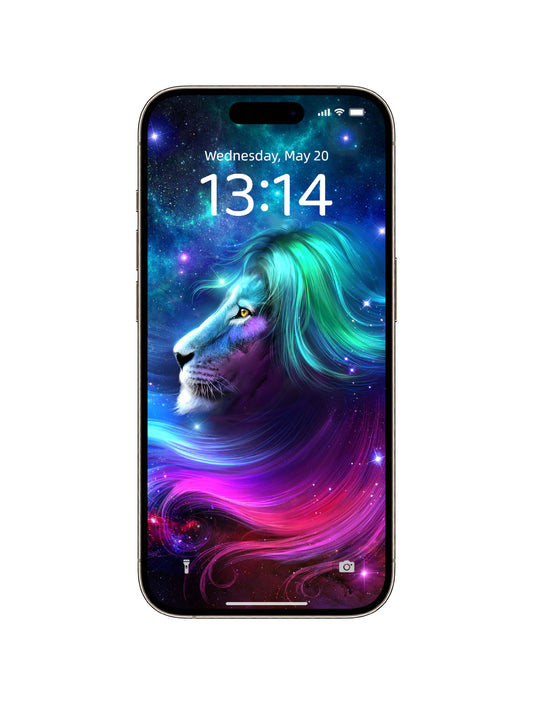 彩虹星系獅子手機桌布