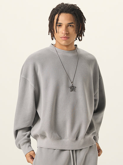 Stone-Washed Heavyweight Fleece Oversized Sweatshirt