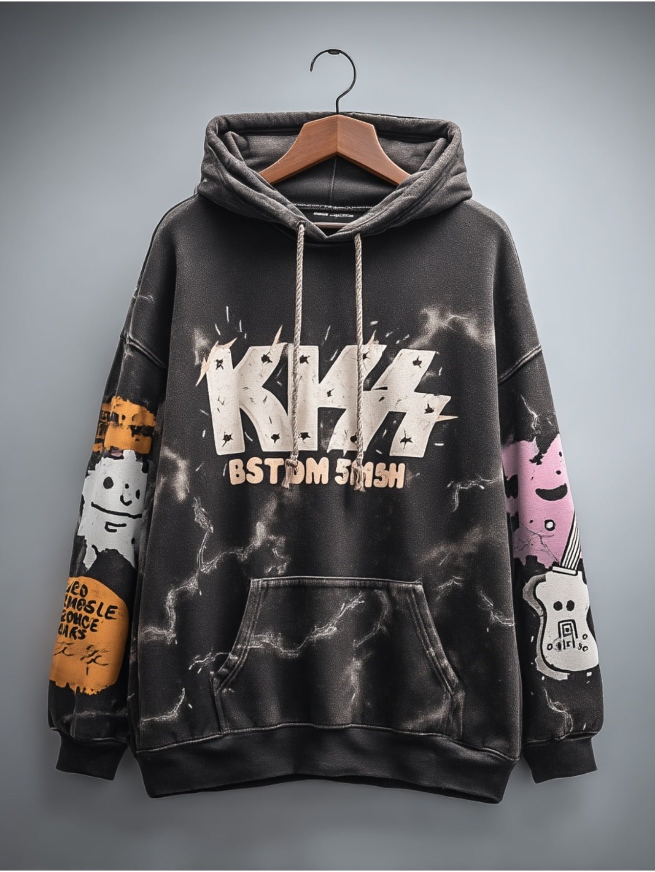 KISS BAND HOODIE WITH GRAPHIC PRINT