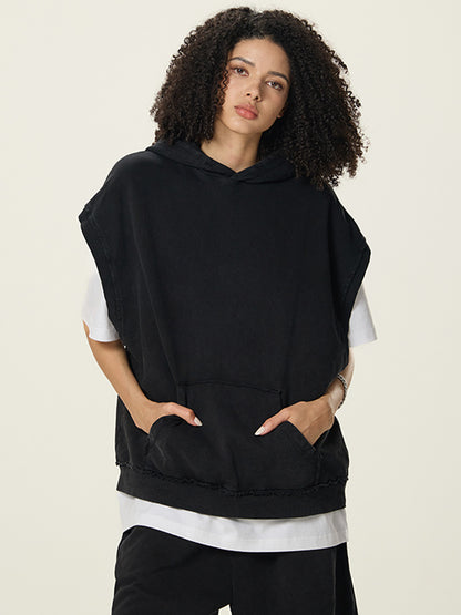 Stone-Washed 350g Soft French Terry Oversized Hoodie