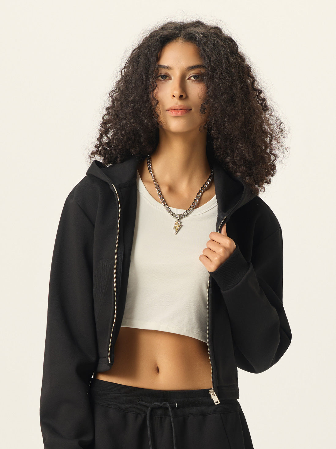 350g Heavyweight French Terry Cropped Hoodie