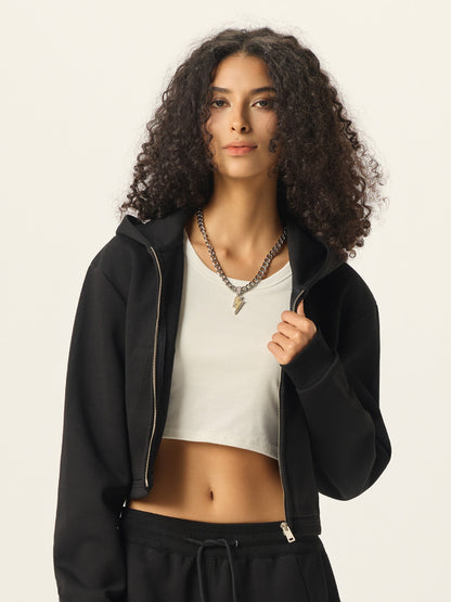 350g Heavyweight French Terry Cropped Hoodie