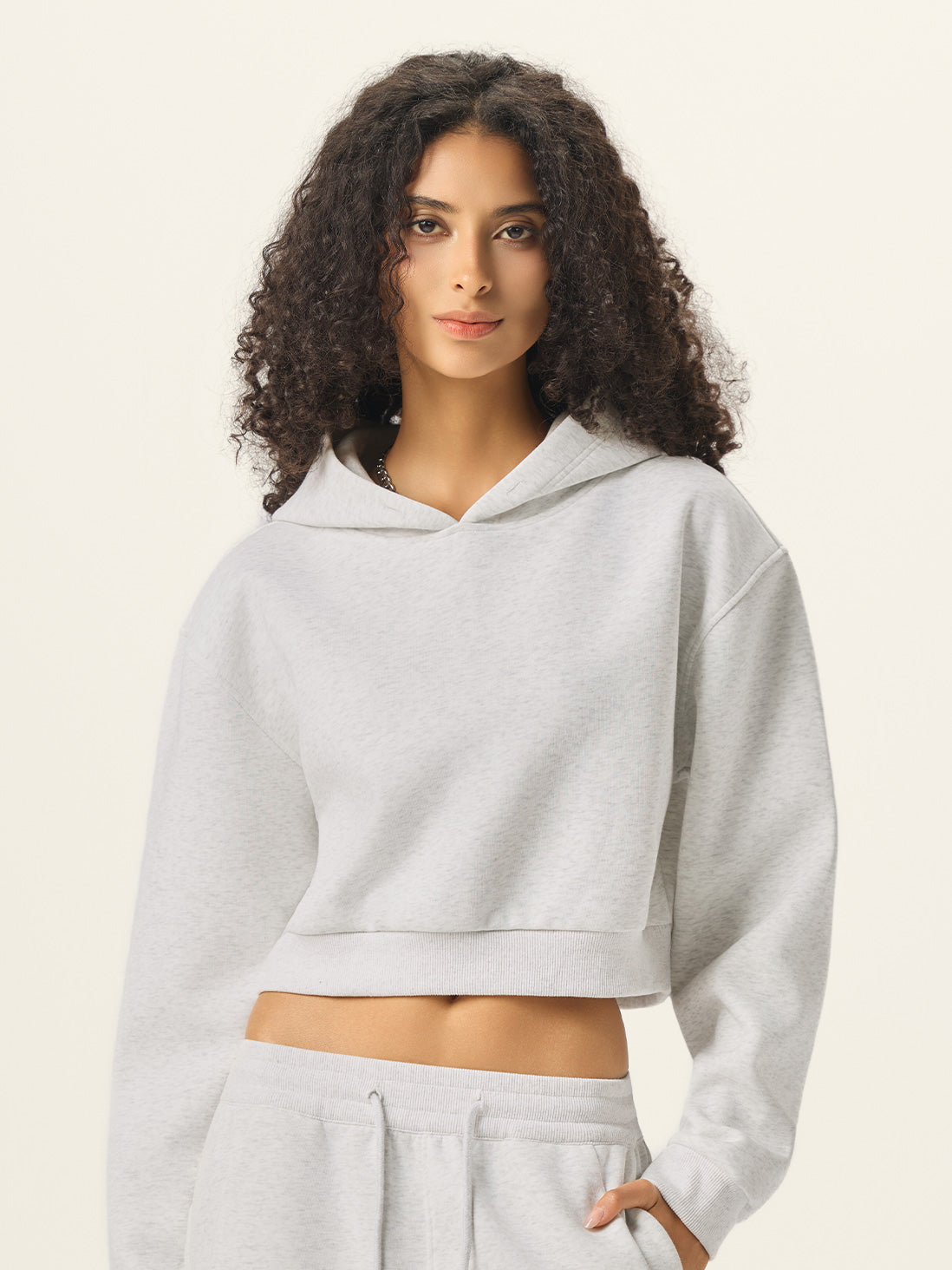 350g Soft French Terry Cropped Hoodie