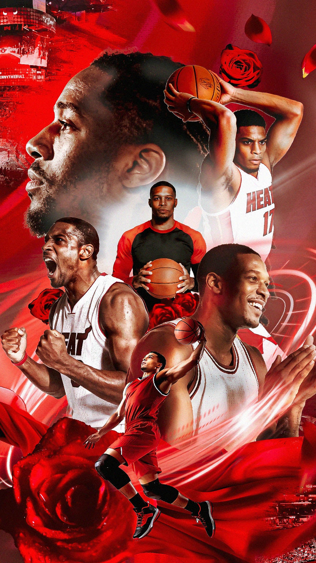 Custom Sports Collage Poster "Vibrant Red Rose Heat Style"