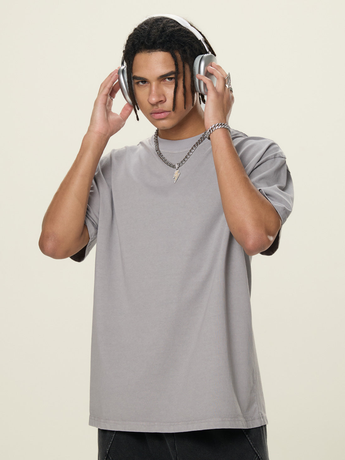 Stone-Washed Heavyweight Cotton Oversized T-Shirt