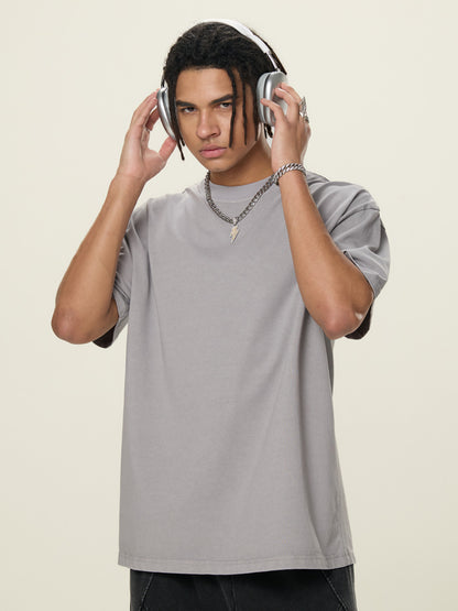 Stone-Washed Heavyweight Cotton Oversized T-Shirt